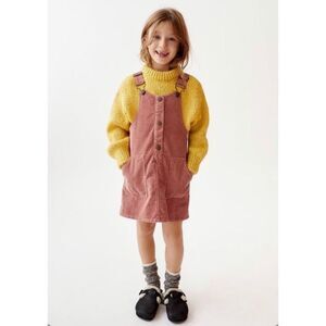 Zara dusty rose corduroy dress jumper EUC 9Y